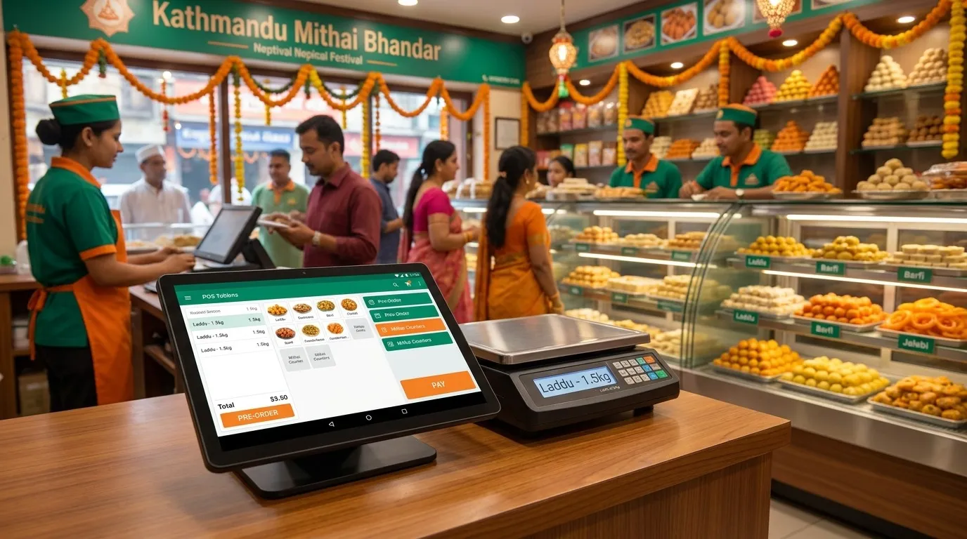 Cover: Sweet Shop POS in Nepal: Mithai Counters, Festivals & Pre-Orders — Restronp restaurant blog Nepal